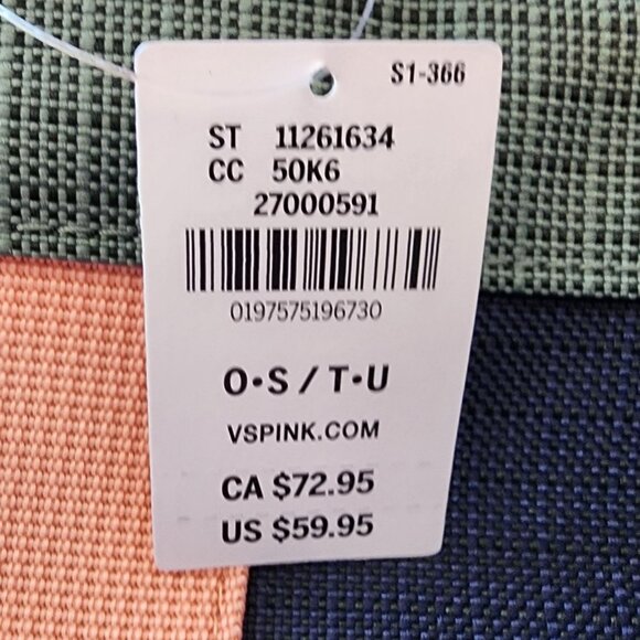 NEW Victoria's Secret PINK Bag Weekender Tote Zipper Canvas Color Block - Picture 10 of 11